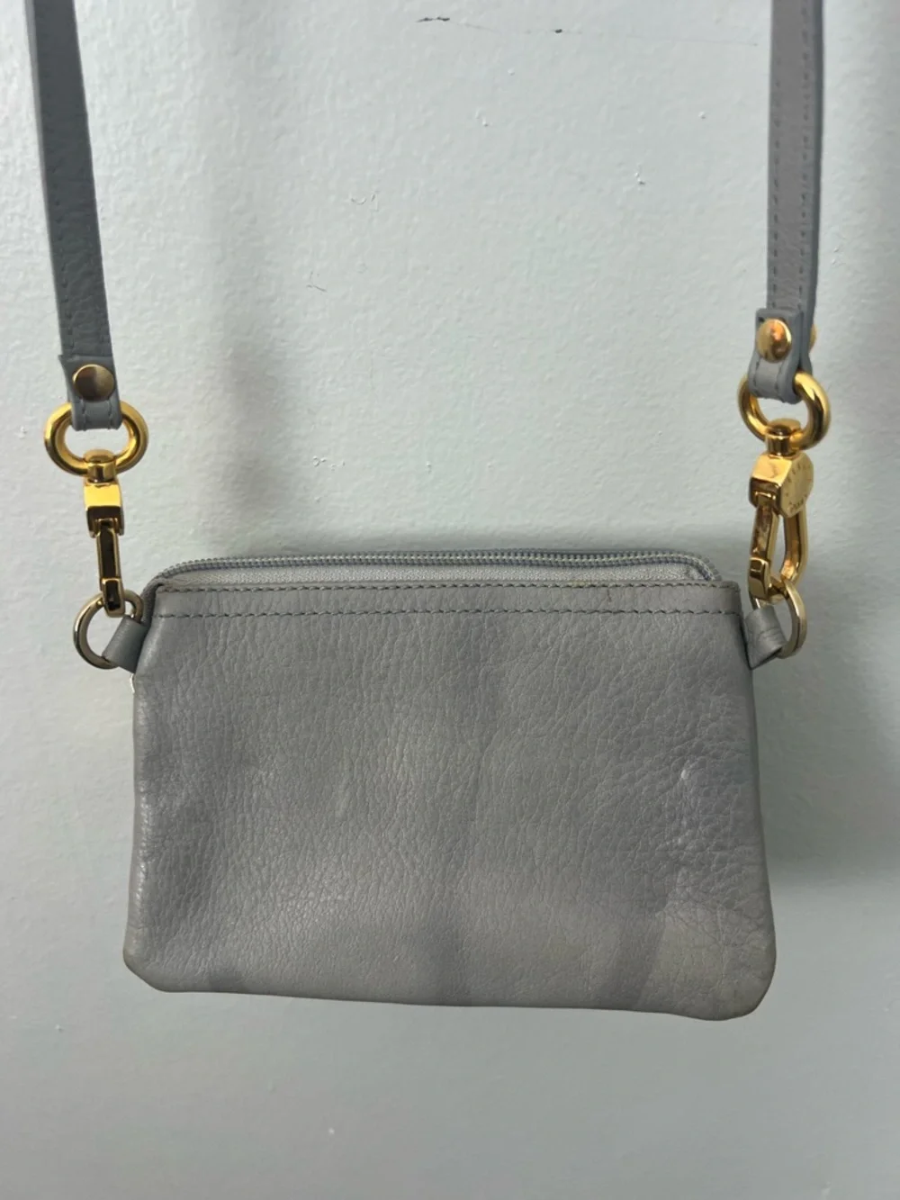 Kelly Tooke Gray Leather Crossbody Bag